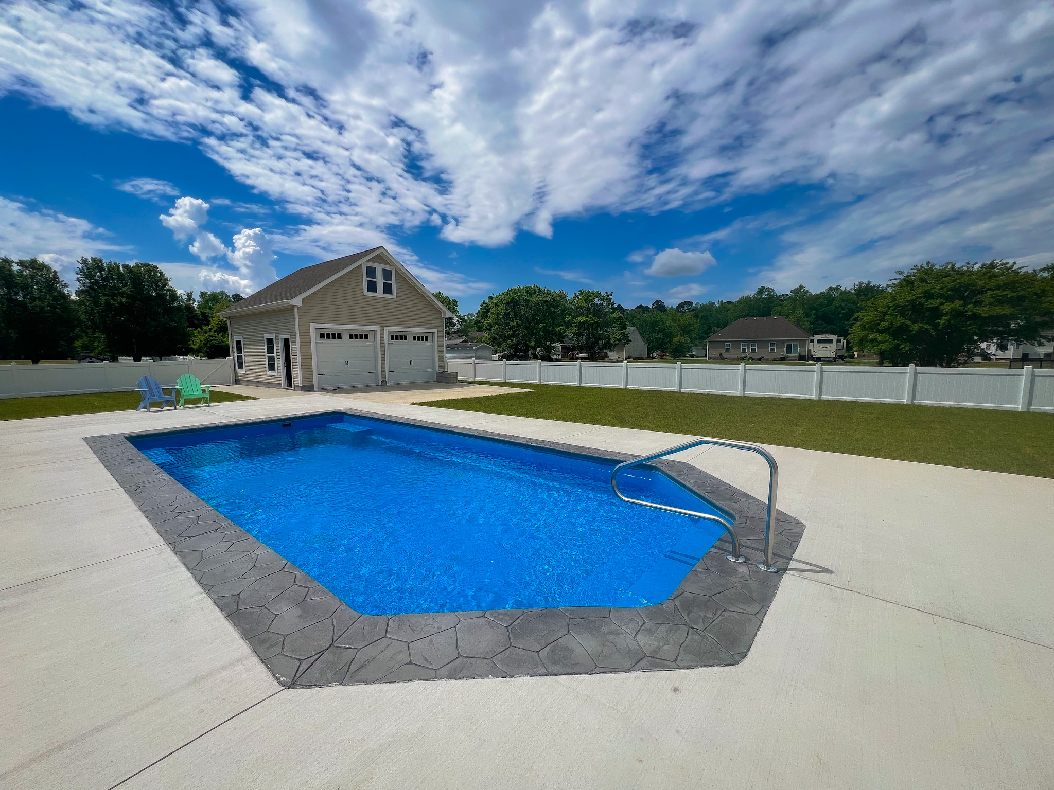 Fiberglass Pool Installation & Landscaping In Moyock, North Carolina